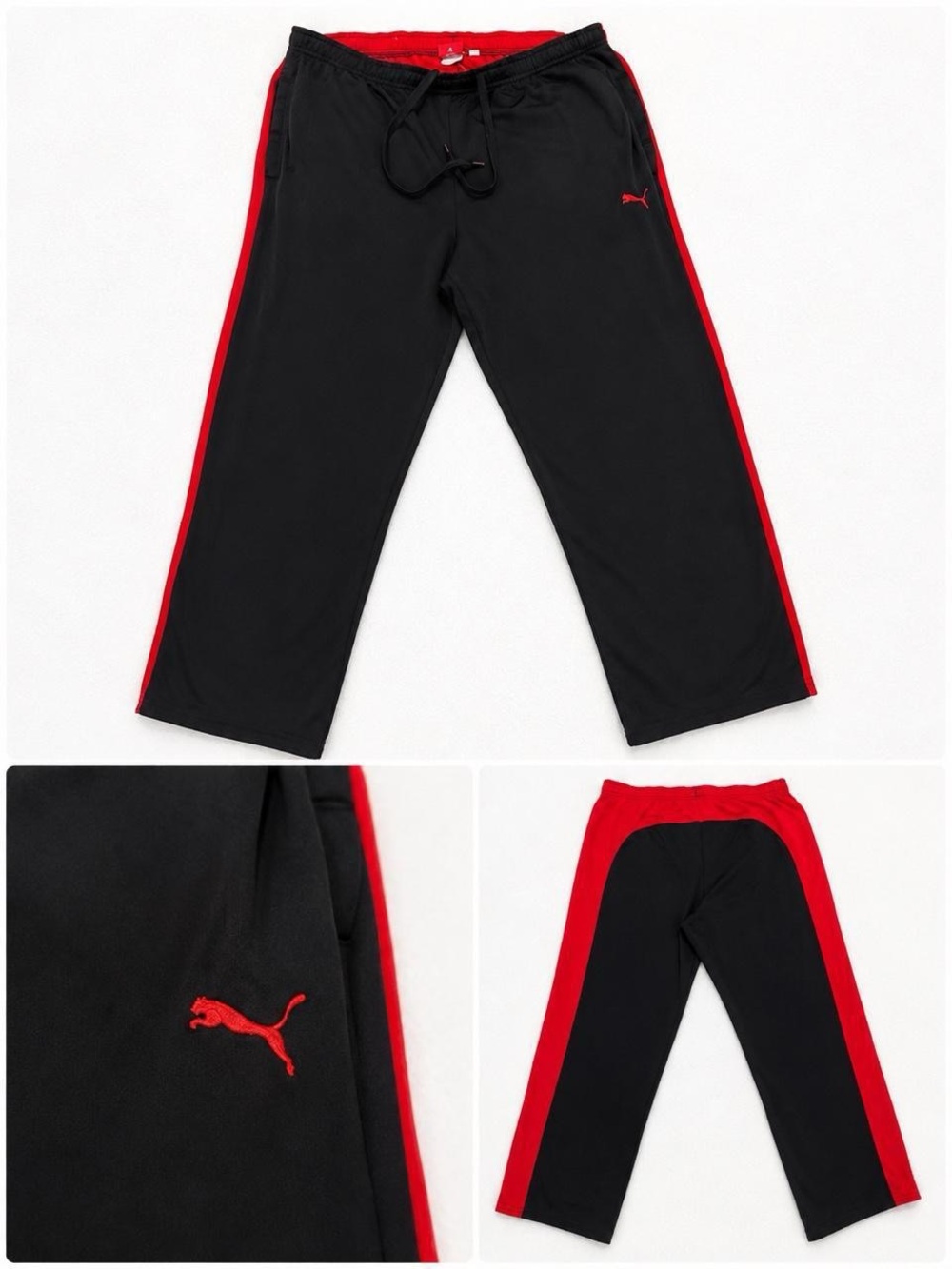 Puma Black and Red Kids Joggers